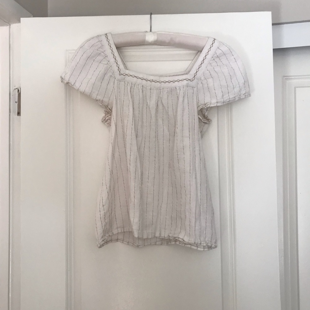 Max studio linen like top